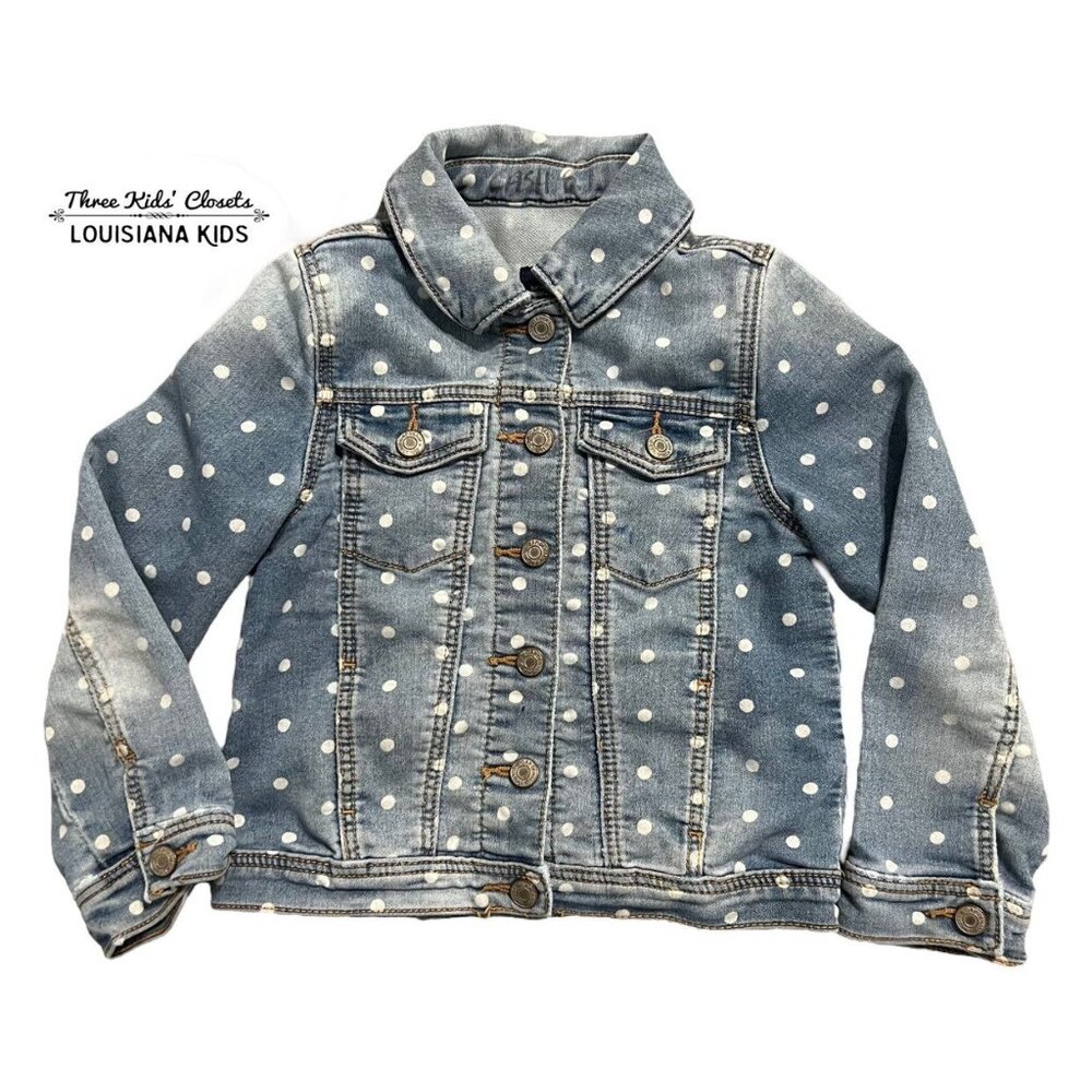 Baby Gap 4Y Light Wash Polkadot Stretch Denim Jacket